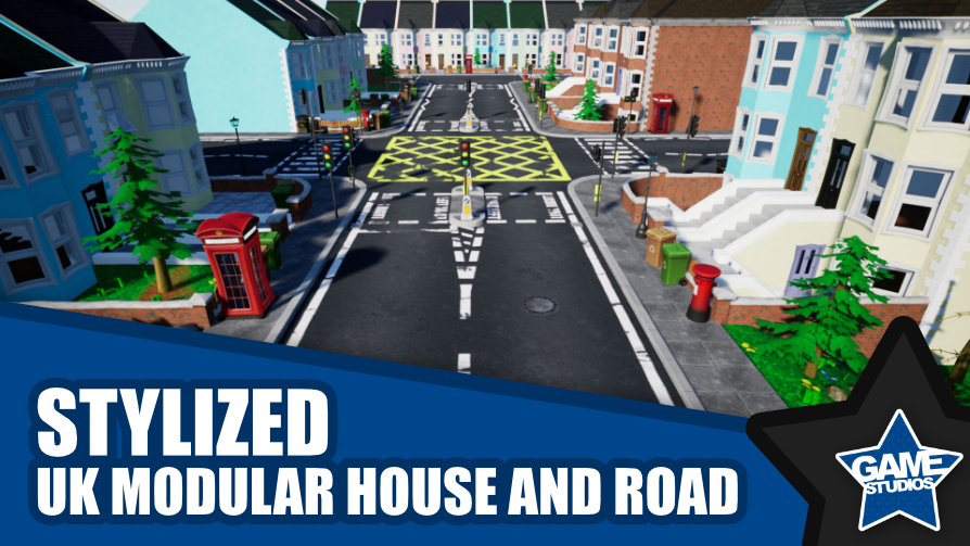Stylized UK Modular House and Road